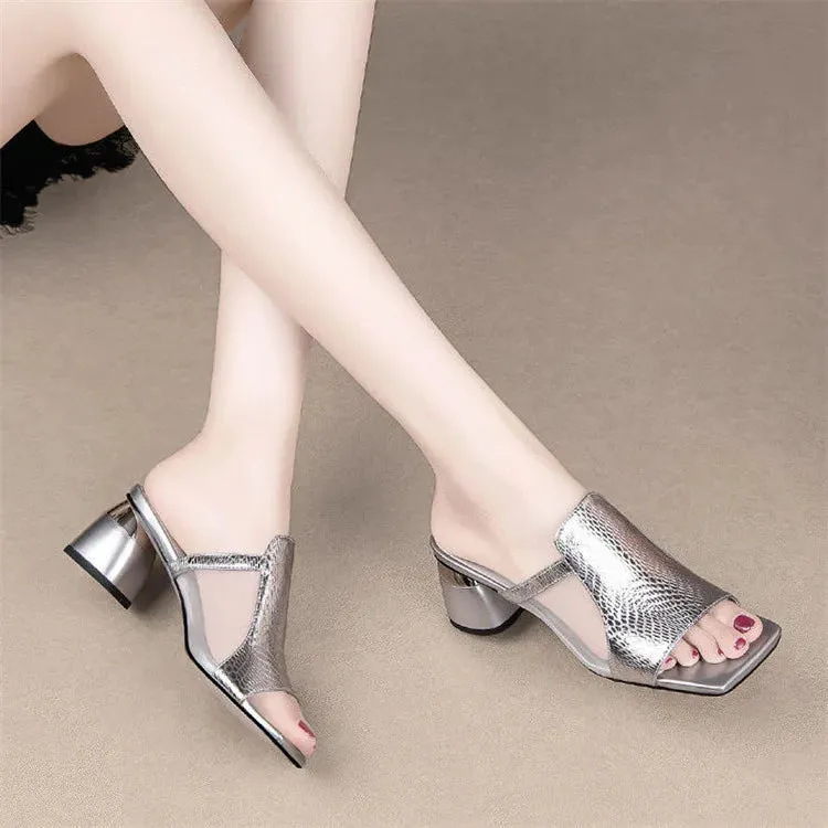 Summer Women High Heels Fashion Lady Sandles  Female Open Toe Wedding Shoes Women High Heels Buckle Strap