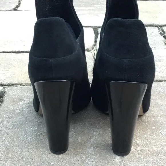 Topshop “Again” Black Suede Ankle Booties