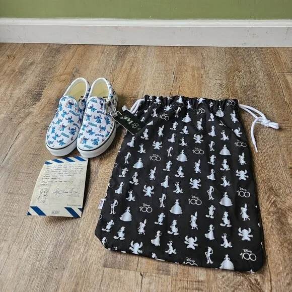 Vans Disney's 100 Stitch Slip-on Sneakers Size 2.5 (kids)