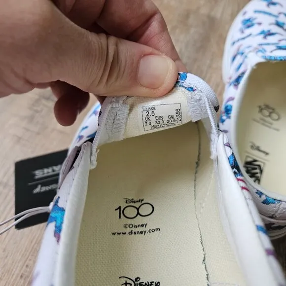 Vans Disney's 100 Stitch Slip-on Sneakers Size 2.5 (kids)