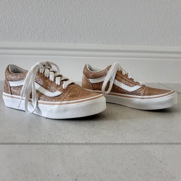 Vans Old Skool V Glitter Skate Shoes