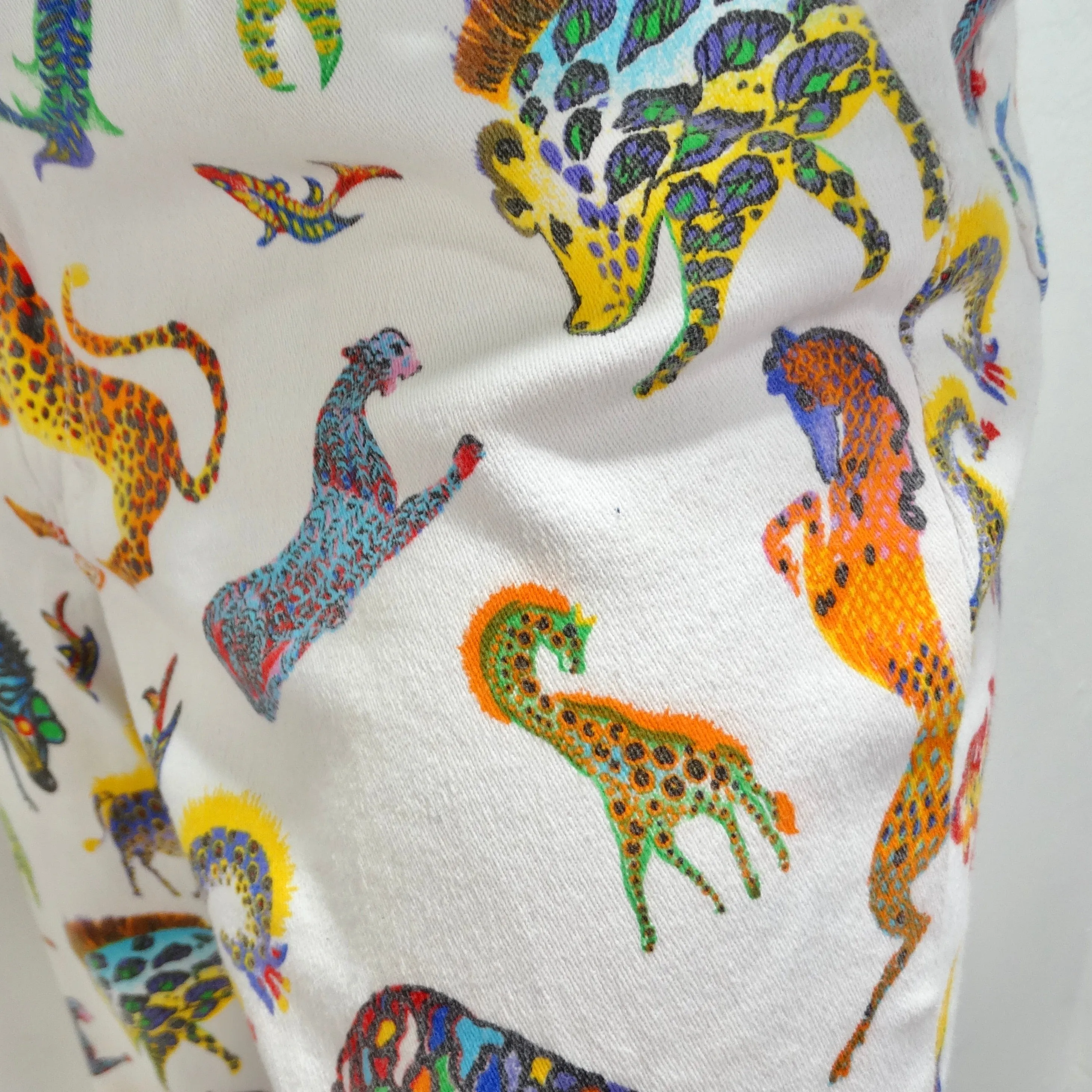Versace 1990s Fantasy Animals Print Jeans