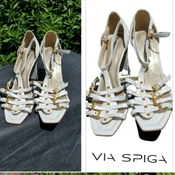 Via Spiga White sandals‎ 9.5 NWOB