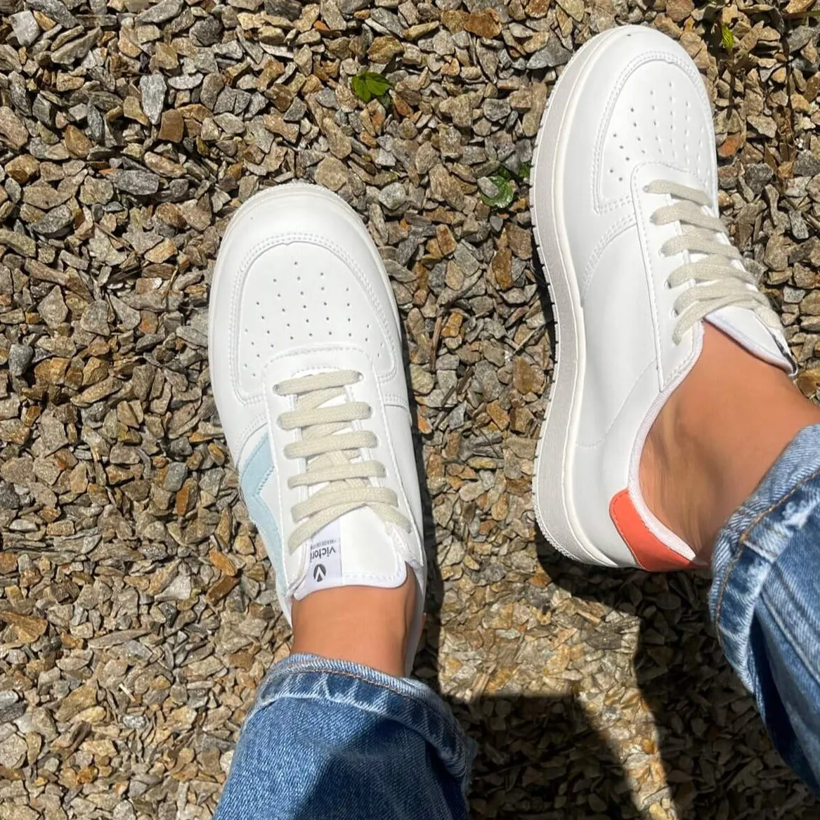 Victoria Madrid White Sneakers - Orange