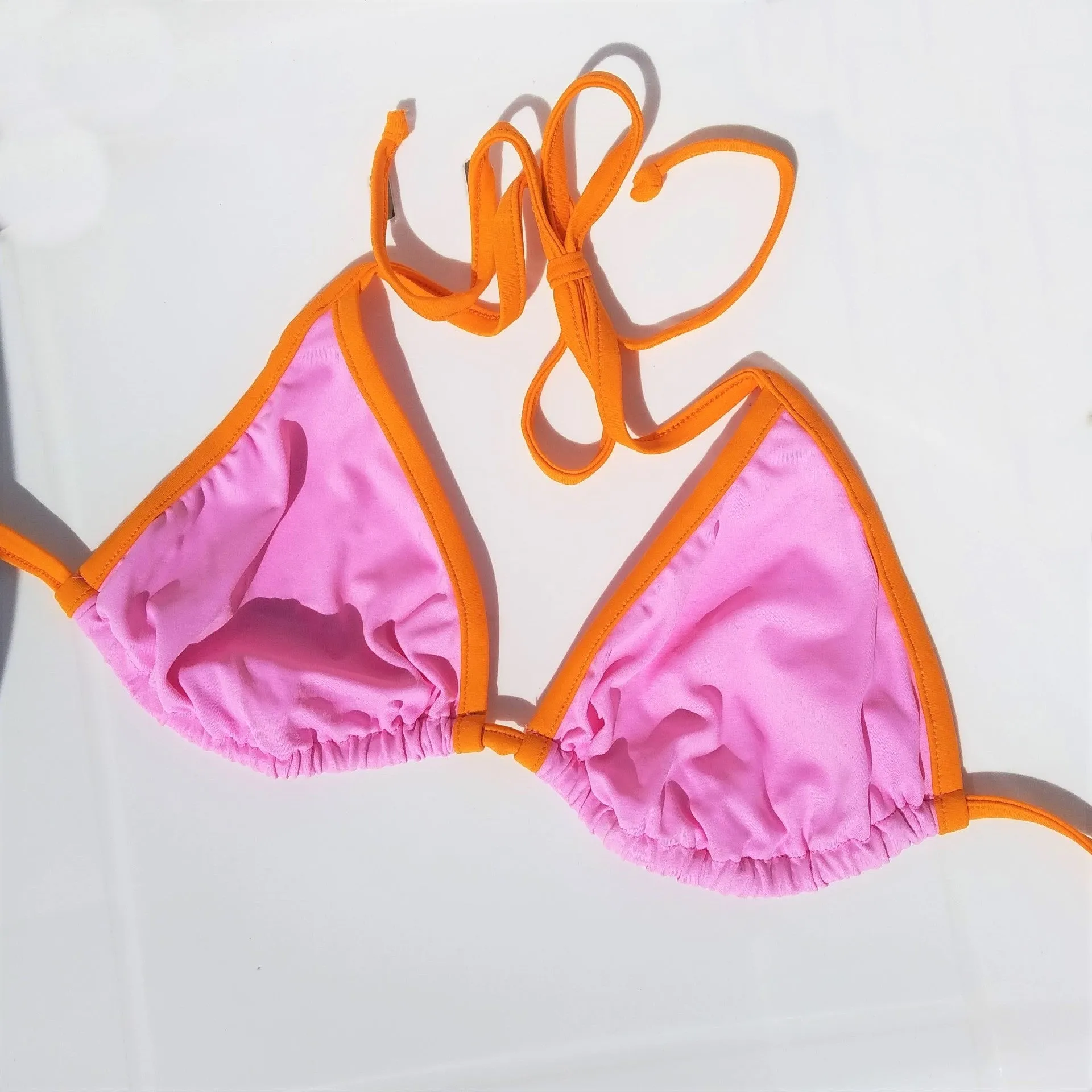 Vintage Basic Triangle Bikini, High-leg Bottom
