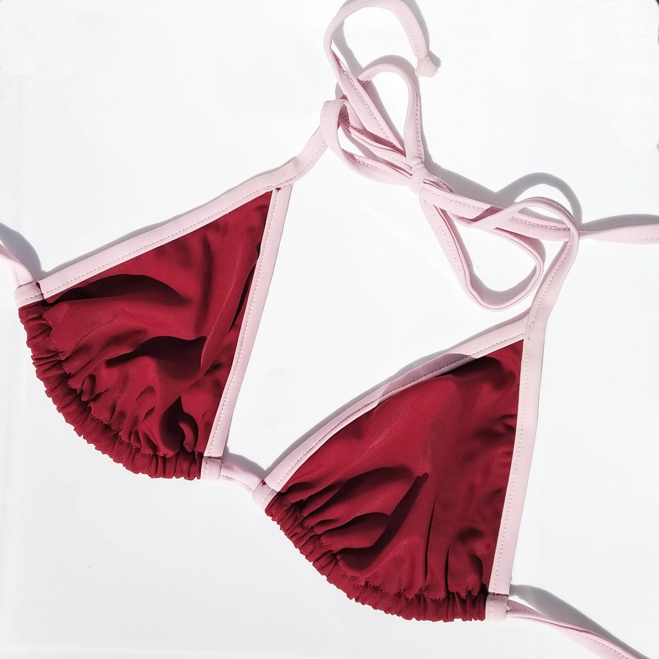 Vintage Basic Triangle Bikini, High-leg Bottom