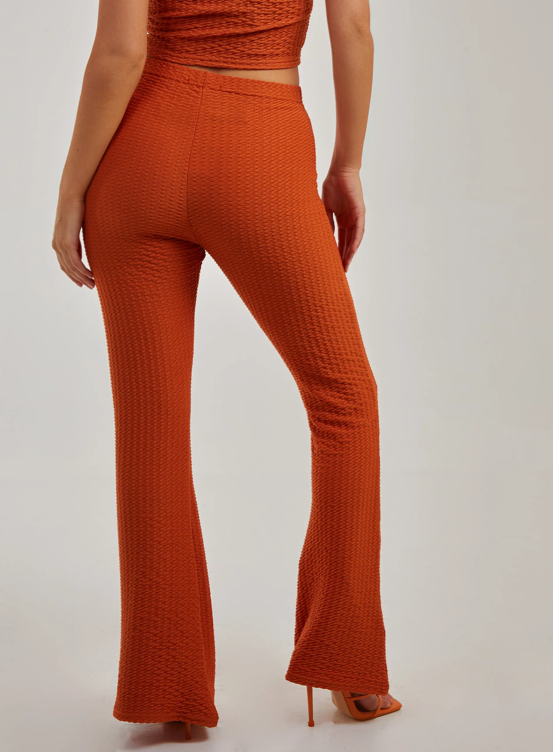 Waffle Flared Trousers