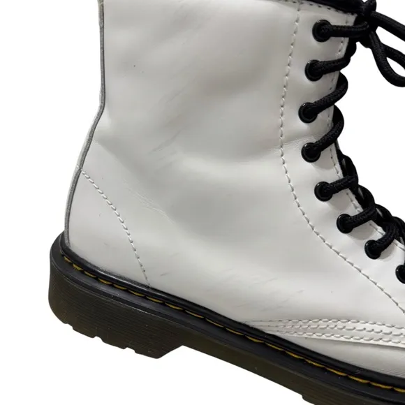 White Kids Dr. Marten Boots 1460 Leather Sz 4 US