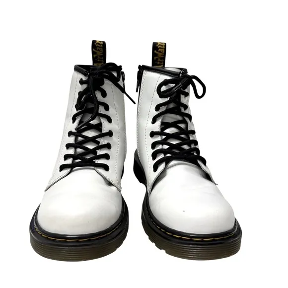 White Kids Dr. Marten Boots 1460 Leather Sz 4 US