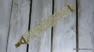 Wide Rhinestone Flexible Bracelet