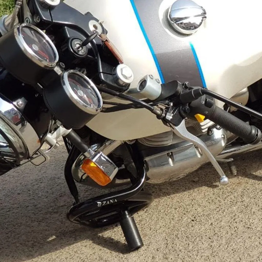 Zana Engine Guard Glossy with Sliders - Black for RE Interceptor 650 & Continental GT 650
