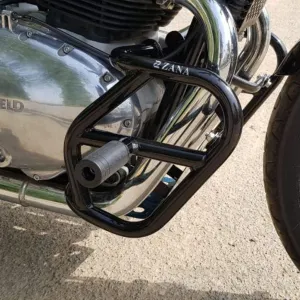Zana Engine Guard Glossy with Sliders - Black for RE Interceptor 650 & Continental GT 650